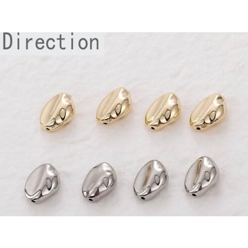 Water droplets Irregular Oblate Straight Hole Resin Color Preservation Electroplating DIY Golden Peas Earrings Accessories