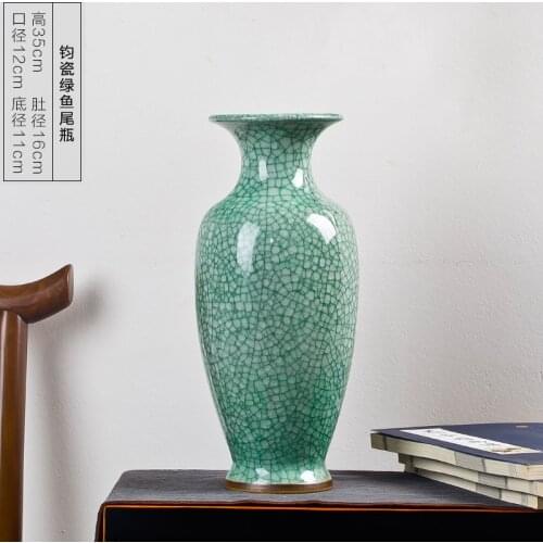 Ceramic Vase Decoration Living Room Flower Arrangement Chinese Home Decoration Floor Large Antique Jun Porcelain Bottle