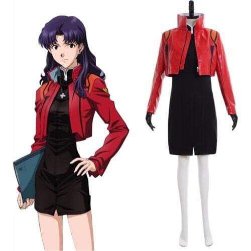 Animne Neon Genesis Evangelion Misato Katsuragi Cosplay Costume Women Girsl Top Dress Costume J95