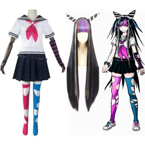 Anime Danganronpa Ibuki Mioda Cosplay Costume Halloween Christmas Women Dresses School Uniform Sailor Suit Skirt Set