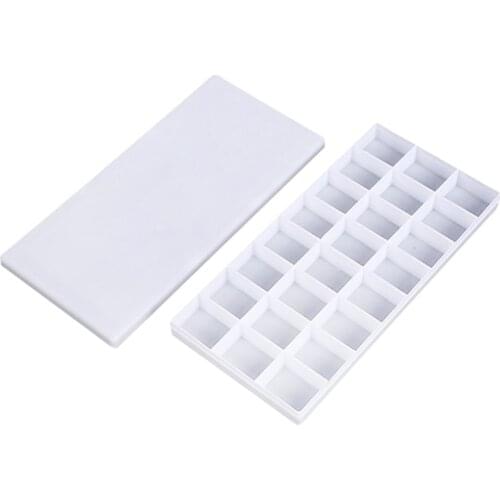 Portable Artist Paint Tray 24 Deep Compartments Plastic Paint Palette Paint Tray with Lid for Travel Painting