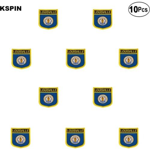 Louisville Flag Embroidery Patches Iron on Saw on Transfer patches Sewing Applications for Clothes in Home&Garden