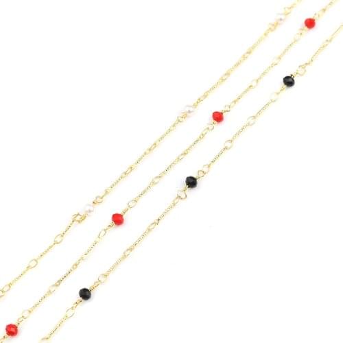 1 M Copper Link Chain Copper Crystal Link Chain Findings Gold Color for DIY Men Women Necklace Bracelet Anklet Making 13x4mm