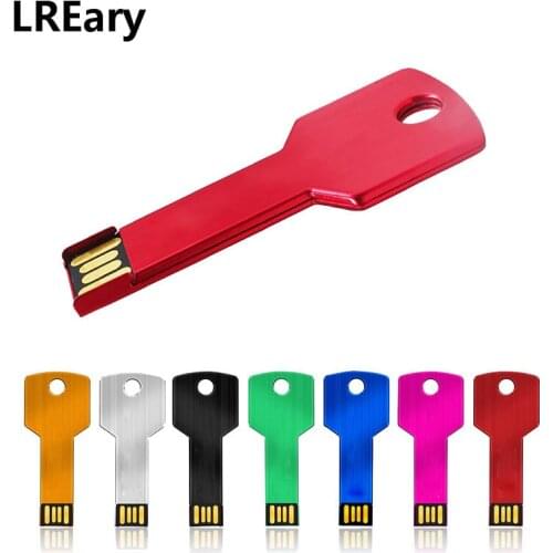 Metal key model Memoria Stick USB Flash Drive 4GB 8GB Pendrive 16GB Pen Drive 32G 64GB 128GB U disk gift cle