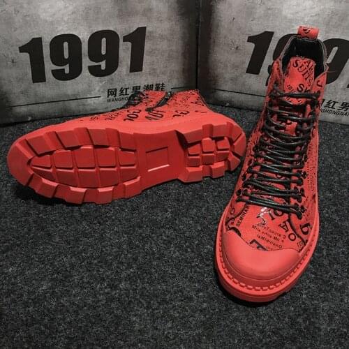 2020 high top Men leather boots Original style Europe Station velvet board trainers Designer Vulcanized Shoes