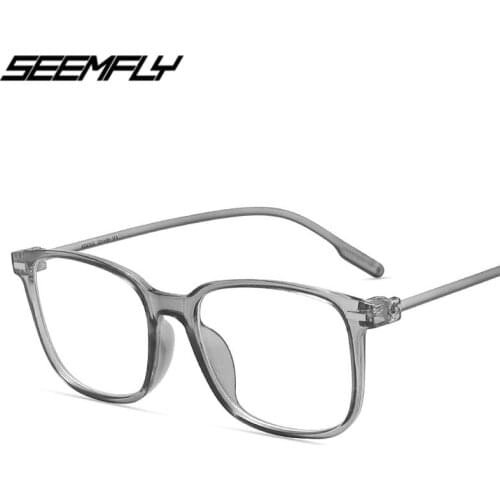 Seemfly Fashion Square Frame Glasses Men Women Anti Blue Rays Clear Lens Eyeglasses Computer Goggle Plain Mirror Unisex Eyewear