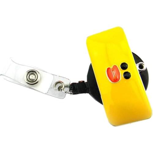 Wholesale Cute Chicken Rhinestone Retractable Reel ID Badge Holder