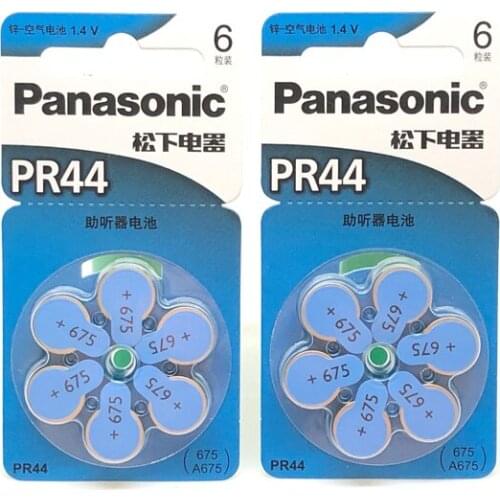 18pcs/lot Original Battery For Panasonic PR44 Hearing aid 675 A675 Deaf-aid Audiphone Cochlear Button Cell Batteries 11.6*5.4mm