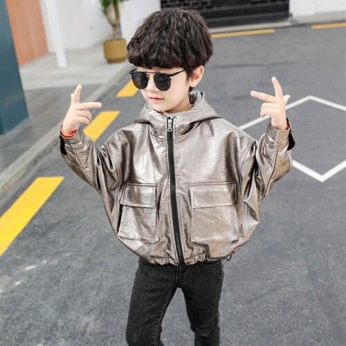 Girls Leather Hoddies Coat Solid Color Girl Coats Kids Spring Autumn Outerwear For Children Casual Style Clothes Girl