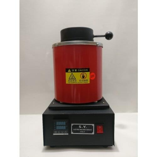 220V 1~ 2 kg gold melting furnace, electric smelter with 1 crucible and tong, Digital Display Electric Melting Mini Furnace