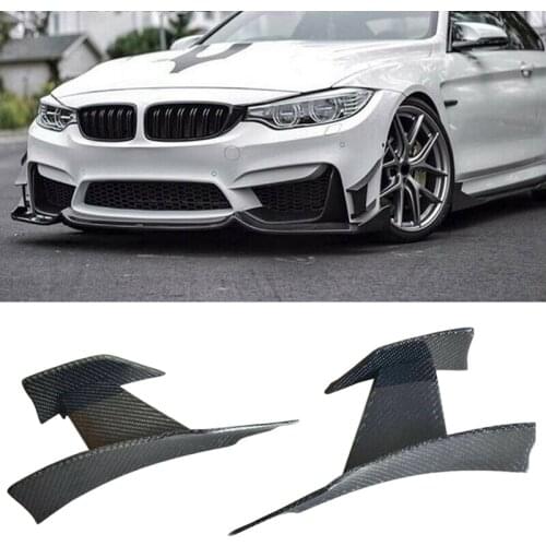 Car Carbon Fiber ABS Front Lip Splitter Fins Body Spoiler For-BMW 3-Series F80 M3 15-19