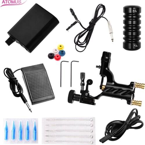 ATOMUS Complete Beginner Kit Tatoo Machine Tatuaje Tattoo Rotary Set Tatuagem Caneta Herramientas De Maquina Tatuar Para Kits