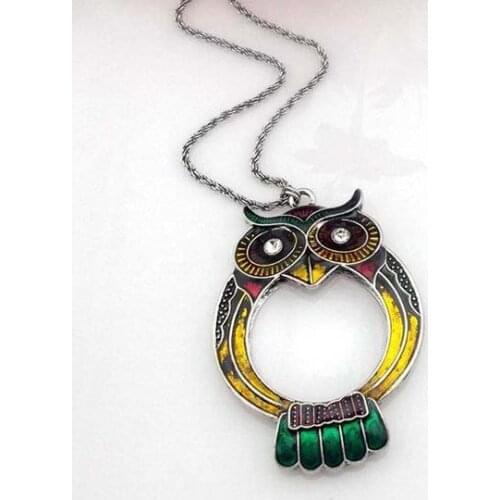 Factory Direct wholesale Vintage Quality New Brand Design Colorful Owl Magnifying Glass Monocle DIY sewing Needlework