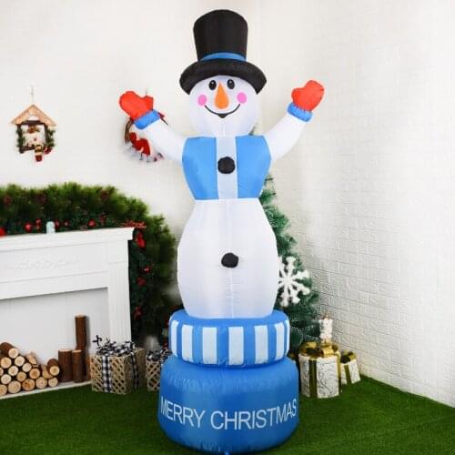 Christmas Inflatable Model Toy 2.1m Rotating Snowman Inflatable Toy Large New Year Decoration Christmas Outdoor Decoration