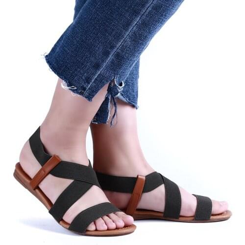 Summer Flat Heel Women Sandals Retro Roman Style Classic Casual Beach Open Toe Ladies Sandals