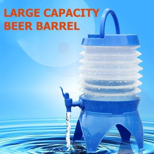 Outdoor Foldable Water Container Camping Folding Water Bucket Fishing Travel Beer Juice Drinking Storage Tap Bucket
