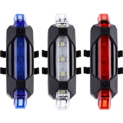 Bicycle Light Waterproof Rear Tail Light LED USB Style Rechargeable or Battery Style Bike Cycling Portable Light