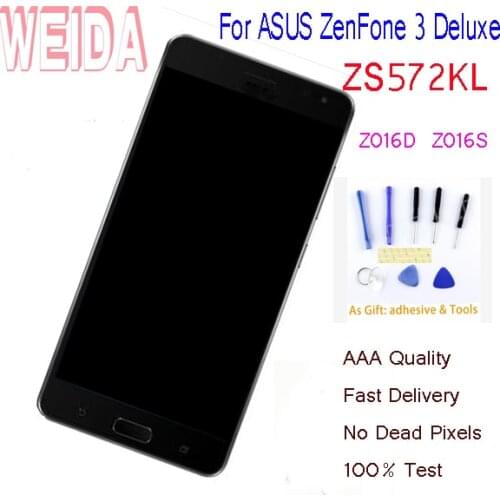 WEIDA 5.7"For ASUS ZenFone 3 Deluxe Ares ZS572KL Z016D Z016S LCD Display Touch Screen Panel Digitizer Assembly + Tools Tape