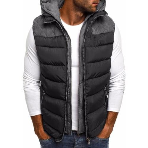Winter Casual Thick Warm Coats Vest Men Sleeveless Jacket Waistcoat Cotton Vest Hooded Coat Plus Size Duck Down Jacket Men S-5XL