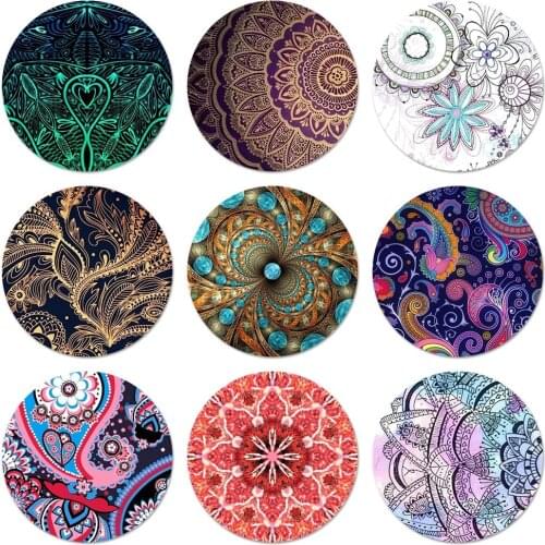 Blue totem mandala Icons Pins Badge Decoration Brooches Metal Badges For Backpack Decoration 58mm