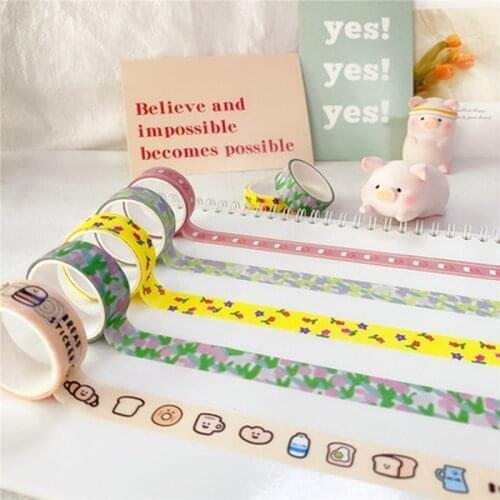 1PCS DIY Japanese Paper Natural Flower Washi Tape Paper Masking Tapes Adhesive Tapes Stickers Decorative Stationery Tape