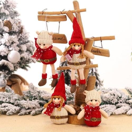 1pc Cartoon Girls Boys Lover Christmas Tree Hanging Doll Toy Hotel Home New Year Decor Xmas Tree Pendants Windows Drop Ornament