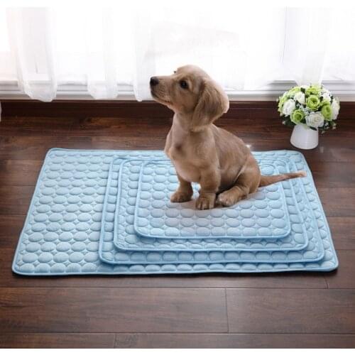 1PC Summer Pet Cooling Mat Ice Silk Moisture-proof Dog Keep Cool Bed Mat Cooler Cool Mattress Cushion Puppy Cat Sleeping Mat