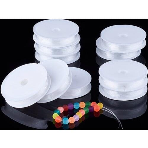 10 Rolls Clear Elastic Crystal String Thread Beading Cord Wire for Jewelry Making DIY Bracelet Necklace 0.4/0.5/0.6/0.7/0.8/1mm
