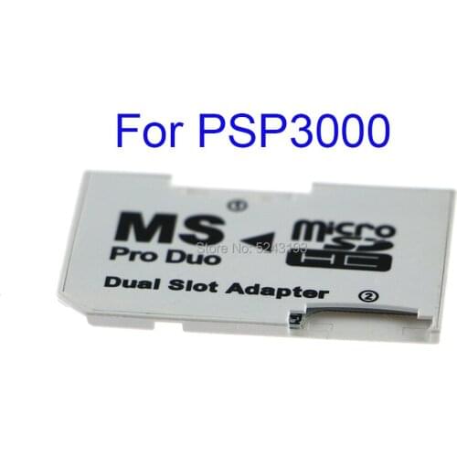 10pcs Dual 2 Slot TF to Memory Stick MS Card Pro Duo Reader Adapter for PSP 1000 2000 3000 Memory Card Adapter