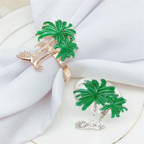 12pcs/Metal Hawaiian Coconut Napkin Ring Western Food Decoration Table Decoration