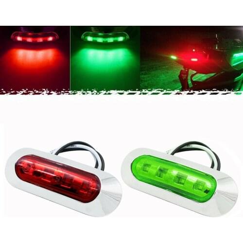 2pcs Red Green LED Boat Navigation Light Deck Waterproof Bow Pontoon Lights 12-24V Navigation LED Boat Lights