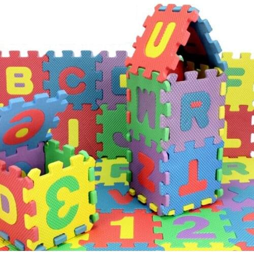 36PCS New EVA Childrens Puzzle Mat Digital Letter Educational Foam Mat 15x15cm Environmentally Friendly Baby Climbing Mat