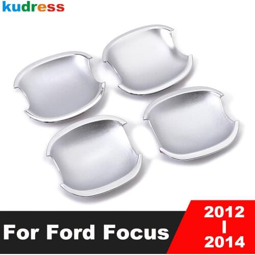 For Ford Focus 3 2012 2013 High Quality ABS Chrome Exterior Side Door Handle Cap Bowl Cover Trims Auto Parts Accessories 4pcs