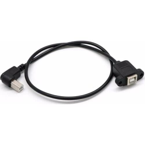 50cm USB 2.0 B Male to USB B Female Extension Cable with Socket Printer Panel Mount