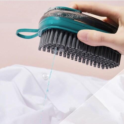 Automatic Liquid Addition Brush Soft Bristled Laundry Cleaning Brush Pot Washing Brush Kitchen Household Dish Washing Brush