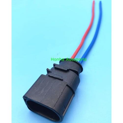 Free shipping 2/5/10/20/50pcs VW 6.3mm and 2pin/way Fan plug male Car Connector 1J0973852 1J0 973 852 wire harness