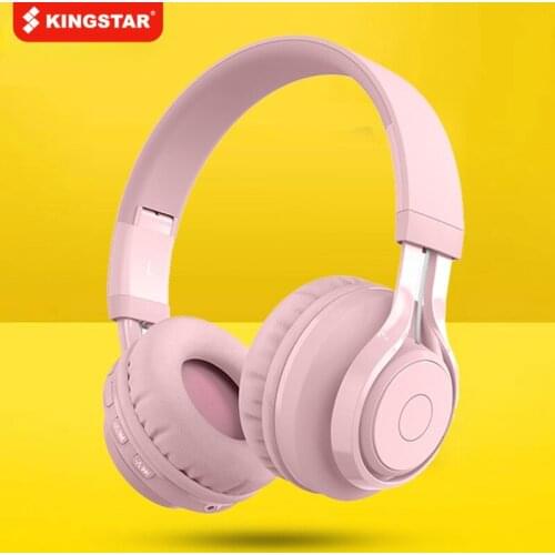 KINGSTAR New Arrival Head-Mounted Cute Wireless Bluetooth Childrens Headset With Micr LED Light Hearing Protection Headset