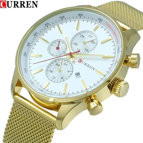 2016 New CURREN Luxury Brand Watches Men Quartz Fashion Casual Male Sports Watch Date Clock Full Steel Military Wristwatches