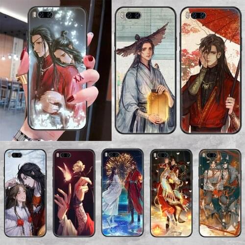 Chinese style Tian Guan Ci Fu Phone case For Xiaomi Mi Max Note 3 A2 A3 8 9 9T 10 Lite Pro Ultra black luxury funda painting