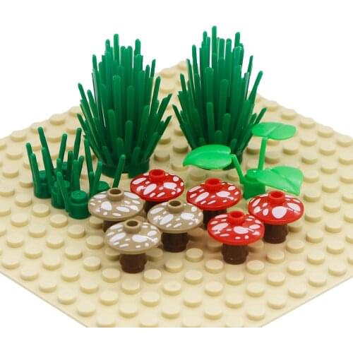 City Parts Mushroom Plant Building Blocks Printed MOC Bricks Friends Figure Accessories Foods Assemble Toys