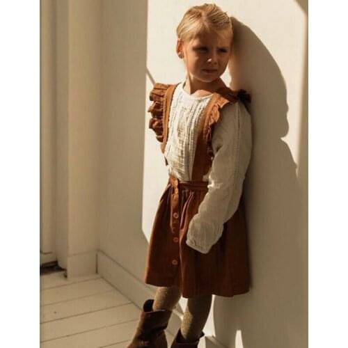 Kids Skirts New Spring Fashion Clothes Baby Girls Single-breasted Ruffled Sling Pleated Skirt Toddler Girl Sweet Princess Skirts