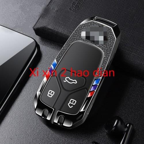 For Audi a4l q5l/A4 a5 S4 metal leather high-end all-inclusive car key cover buckle protective shell car accessories