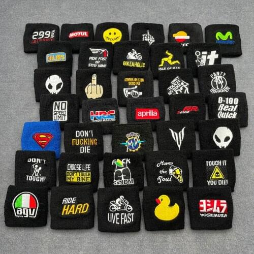 FOR KAWASAKI NINJA 3D Embroidery Logo Motorcycle Front Fluid Oil Brake Reservoir Tank Cap Sock Cover Protector For KTM DUKE