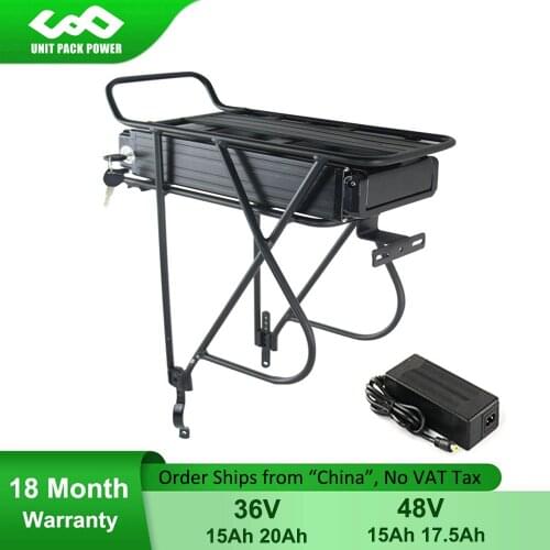 36V 48V 15Ah 18Ah 20Ah Rear Rack Electric eBike Battery With Double Layer Luggage for Bafang Tsdz2 1000W 750W 500W 250W Motor