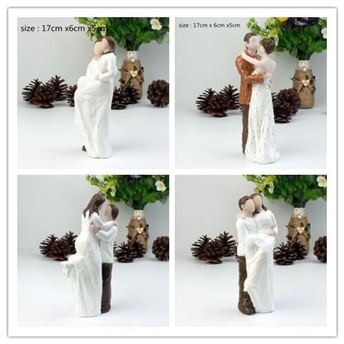 Creative bride and groom funny wedding cake toppers resin figure event party supplies wedding cake decoration