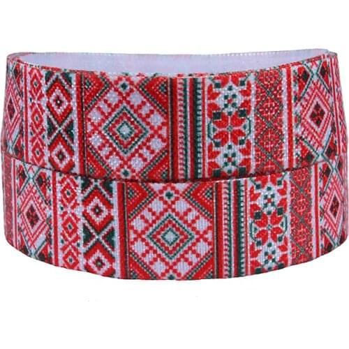 FLRA Elastic(100yards/lot)FLORA RIBBONS Wholesale new aztec fold over elastic ribbon