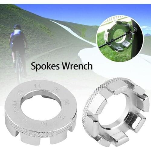 Bike Spoke Wrench 8 Ways Tire Spoke Spanner Bicycle Portable Wheel Spoke Mini Metal Wrench Portable Bike Repair Tools