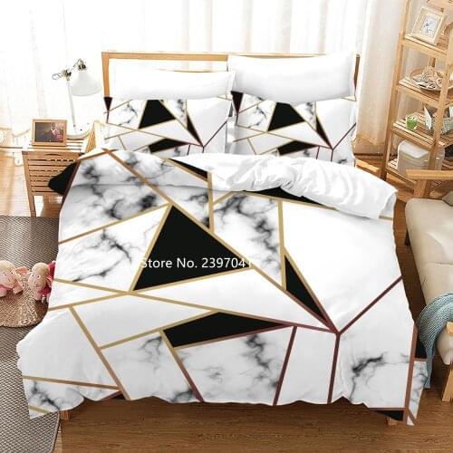 Marble Printed Bedding Set Adult 2-3 Pieces Home Textile Single Double King Queen Size Bed Cover Pillowcase Is A Hot Seller