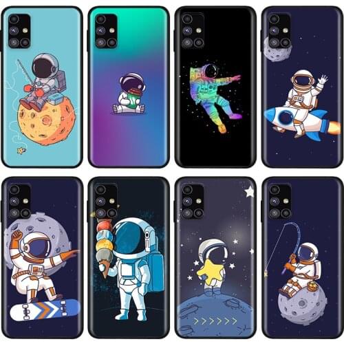 Cute Cartoon Astronaut For Samsung Note 20 10 8 9 M02 M31 S M60S M40 M30 M21 M20 M10S F62 M01 Ultra Pro Plus Phone Case