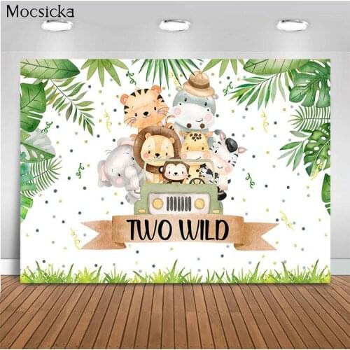 Mocsicka Baby Shower Background Wild Animals Decoration Style Newborn Baby Photo Background Photography Studio